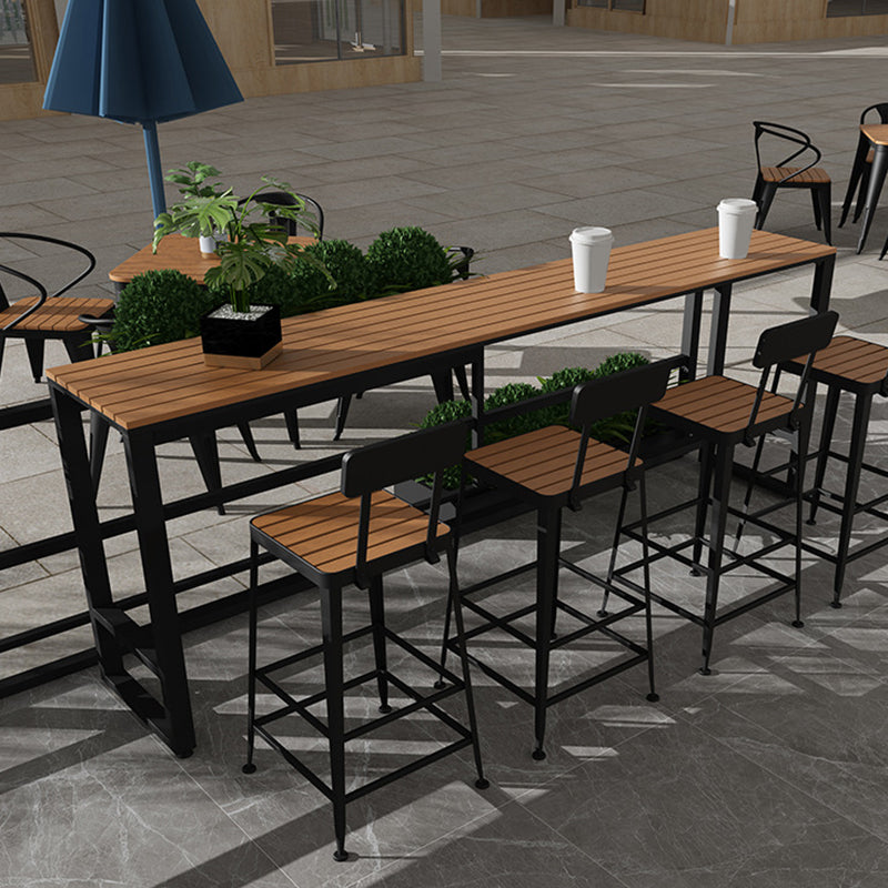 Industrial 41.3"H Bar Table Rectangular Wooden Top Table for Patio Clearhalo 'Bar Furniture' 'Bar Tables' 'bar_tables' 'furn' 'furn_bar_tables' 'Furniture' 'Kitchen & Dining Furniture' 6247060