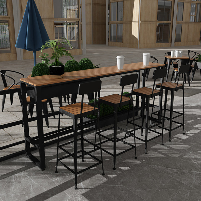 Industrial 41.3"H Bar Table Rectangular Wooden Top Table for Patio Clearhalo 'Bar Furniture' 'Bar Tables' 'bar_tables' 'furn' 'furn_bar_tables' 'Furniture' 'Kitchen & Dining Furniture' 6247061