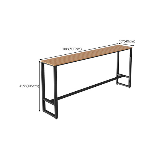 Tavolo da tavolo rettangolare in legno rettangolare da 41,3 "industriale per patio