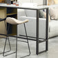Mesa de bar industrial, altura de barra rectangular, mesa de pub con tapa de piedra para interiores