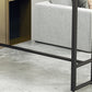 Mesa de bar industrial, altura de barra rectangular, mesa de pub con tapa de piedra para interiores