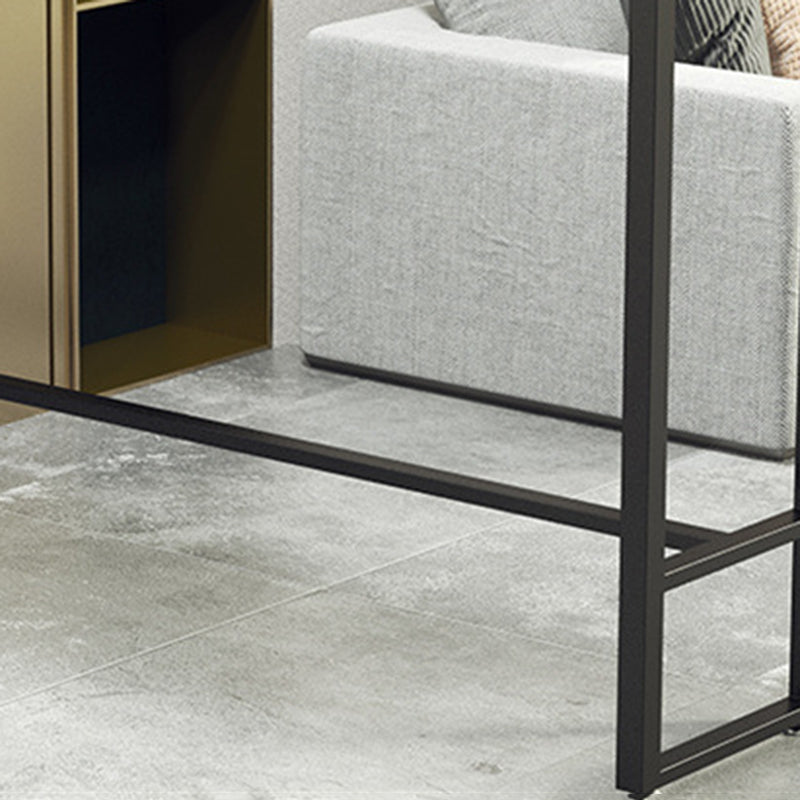 Mesa de bar industrial, altura de barra rectangular, mesa de pub con tapa de piedra para interiores
