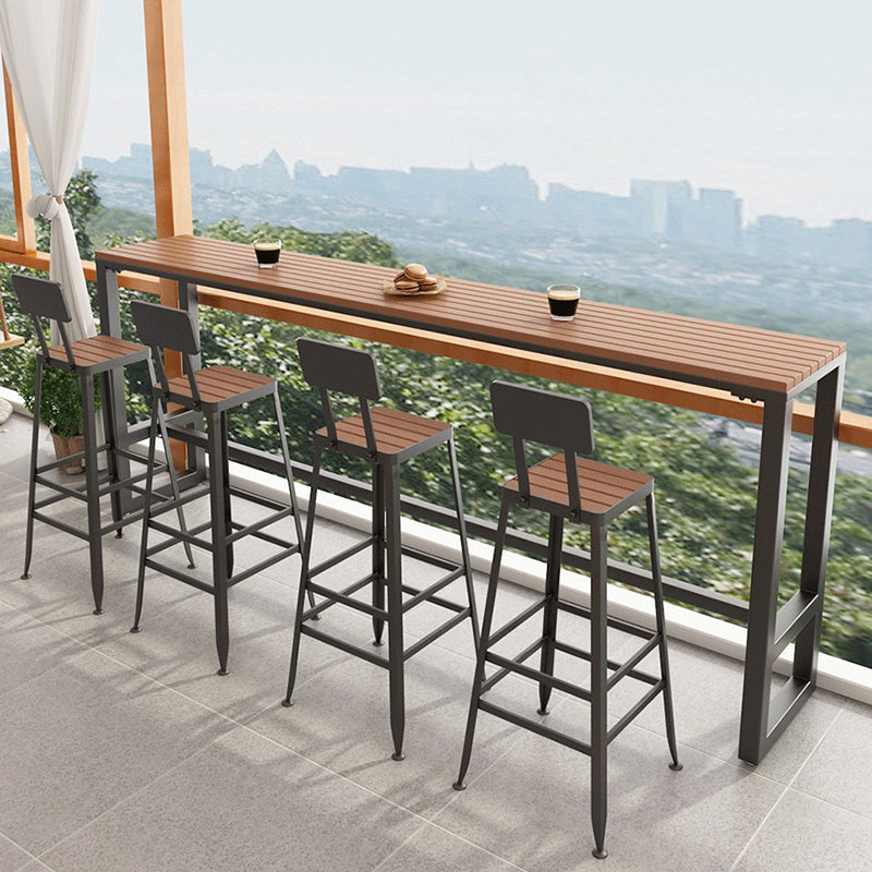 Modern 41.3"H Bar Table Rectangular Wooden Top Table for Bar 78.7"L x 15.7"W x 41.3"H Without Chairs Clearhalo 'Bar Furniture' 'Bar Tables' 'bar_tables' 'furn' 'furn_bar_tables' 'Furniture' 'Kitchen & Dining Furniture' 6247129