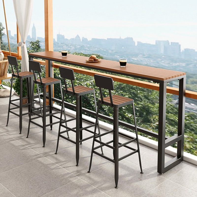 Modern 41.3"H Bar Table Rectangular Wooden Top Table for Bar 70.9"L x 15.7"W x 41.3"H Without Chairs Clearhalo 'Bar Furniture' 'Bar Tables' 'bar_tables' 'furn' 'furn_bar_tables' 'Furniture' 'Kitchen & Dining Furniture' 6247130