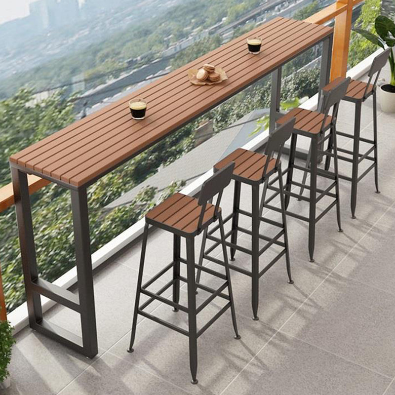 Modern 41.3"H Bar Table Rectangular Wooden Top Table for Bar 63"L x 15.7"W x 41.3"H Without Chairs Clearhalo 'Bar Furniture' 'Bar Tables' 'bar_tables' 'furn' 'furn_bar_tables' 'Furniture' 'Kitchen & Dining Furniture' 6247131