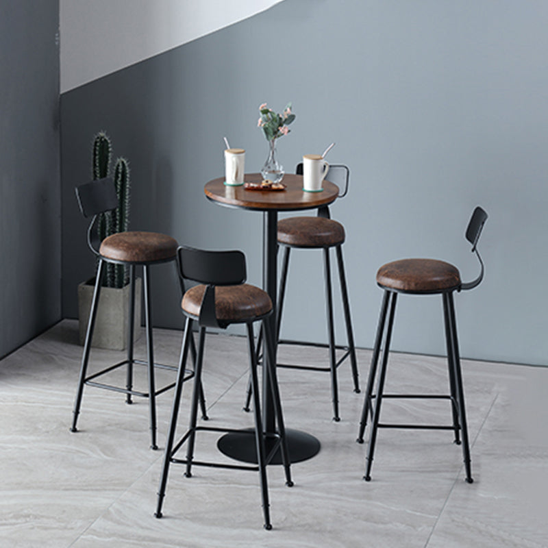 Industrial Metal Base Bar Table Black Iron Solid Wood Patio Bar Table Clearhalo 'Bar Furniture' 'Bar Tables' 'bar_tables' 'furn' 'furn_bar_tables' 'Furniture' 'Kitchen & Dining Furniture' 6247180