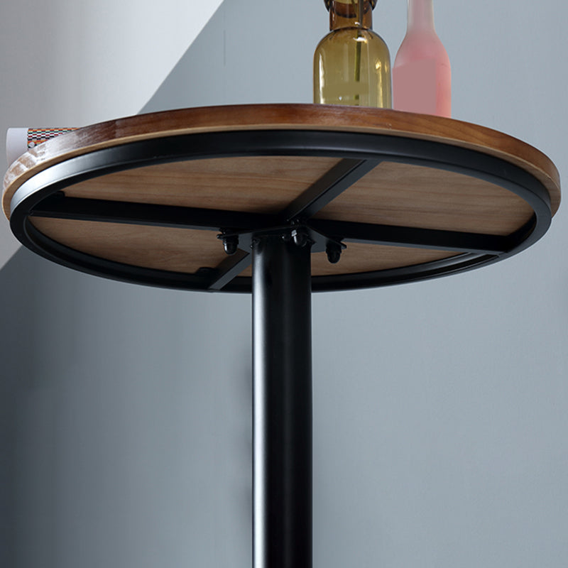 Industrial Metal Base Bar Table Black Iron Solid Wood Patio Bar Table Clearhalo 'Bar Furniture' 'Bar Tables' 'bar_tables' 'furn' 'furn_bar_tables' 'Furniture' 'Kitchen & Dining Furniture' 6247182