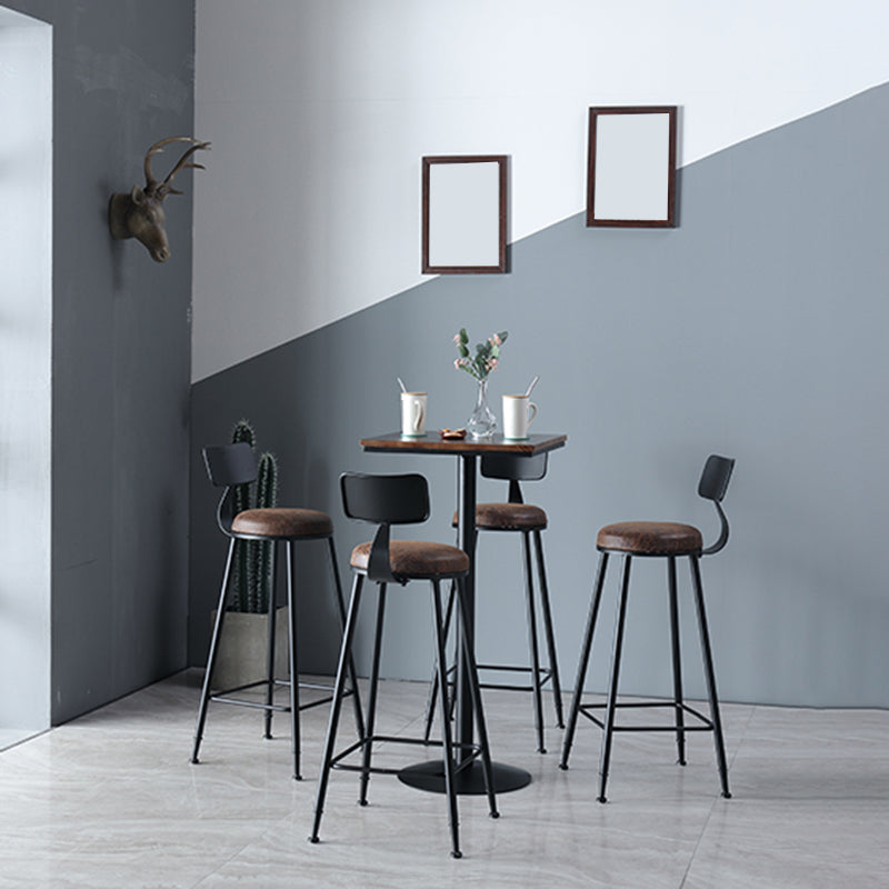 Industrial Metal Base Bar Table Black Iron Solid Wood Patio Bar Table Clearhalo 'Bar Furniture' 'Bar Tables' 'bar_tables' 'furn' 'furn_bar_tables' 'Furniture' 'Kitchen & Dining Furniture' 6247185