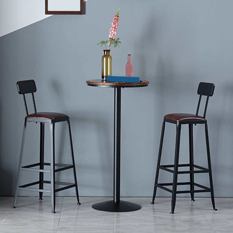Industrial Metal Base Bar Table Black Iron Solid Wood Patio Bar Table Clearhalo 'Bar Furniture' 'Bar Tables' 'bar_tables' 'furn' 'furn_bar_tables' 'Furniture' 'Kitchen & Dining Furniture' 6247187
