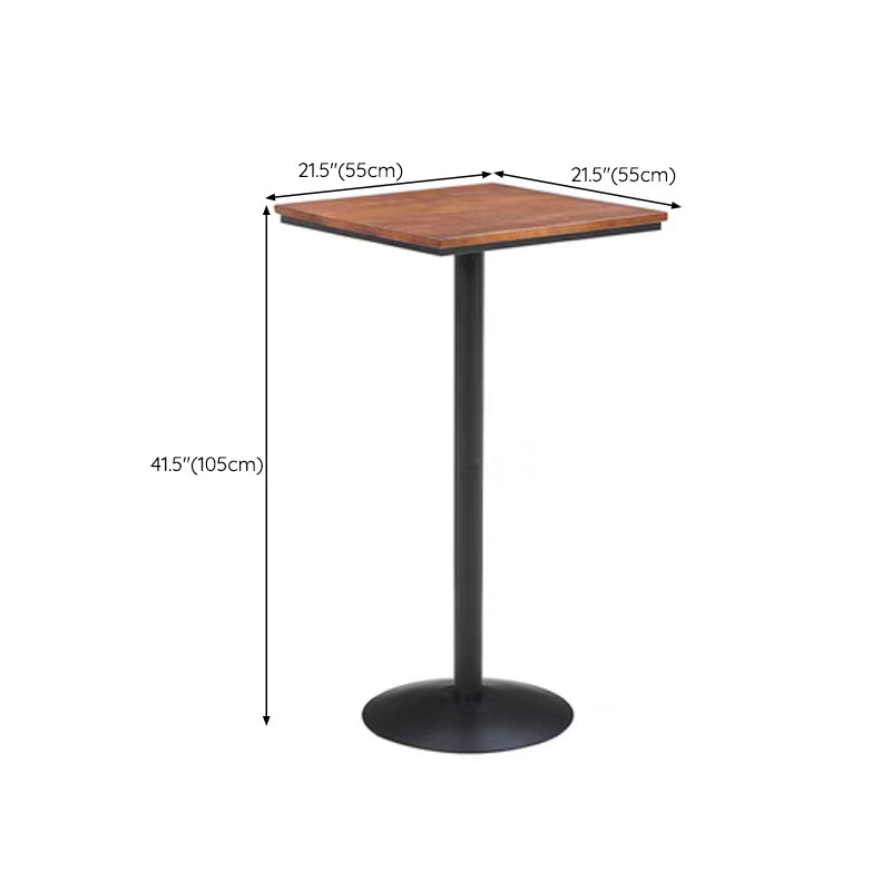 Industrial Metal Base Bar Table Black Iron Solid Wood Patio Bar Table Clearhalo 'Bar Furniture' 'Bar Tables' 'bar_tables' 'furn' 'furn_bar_tables' 'Furniture' 'Kitchen & Dining Furniture' 6247190