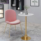 Table de bar avec base en métal Glam et plateau en pierre blanche, table de pub fixe pour patio