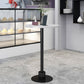 Table de bar avec base en métal Glam et plateau en pierre blanche, table de pub fixe pour patio