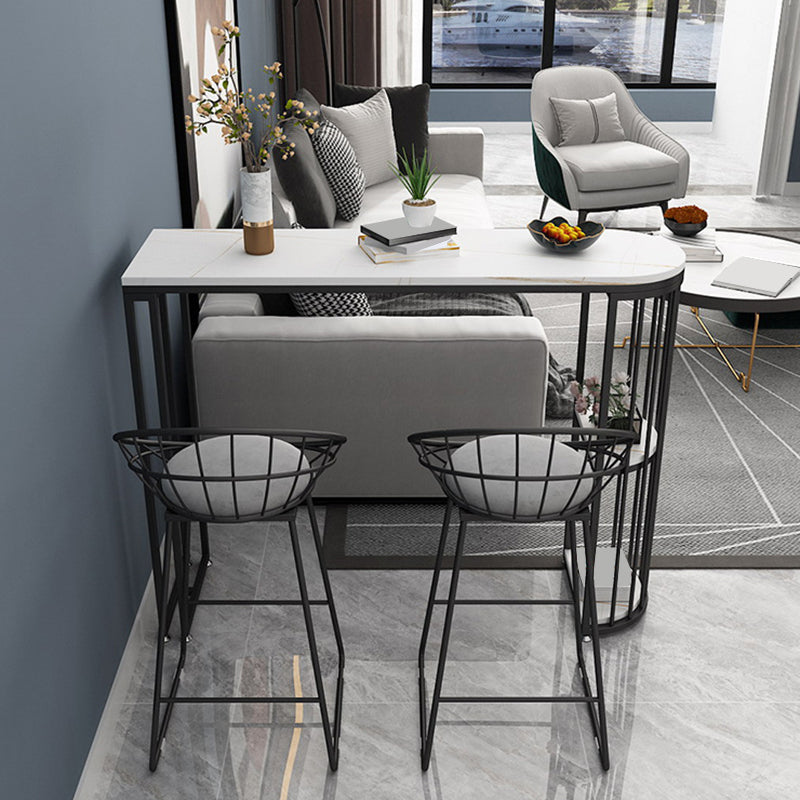 Mesa de comedor moderna de piedra sinterizada con estantes de almacenamiento para cocina y sala de estar