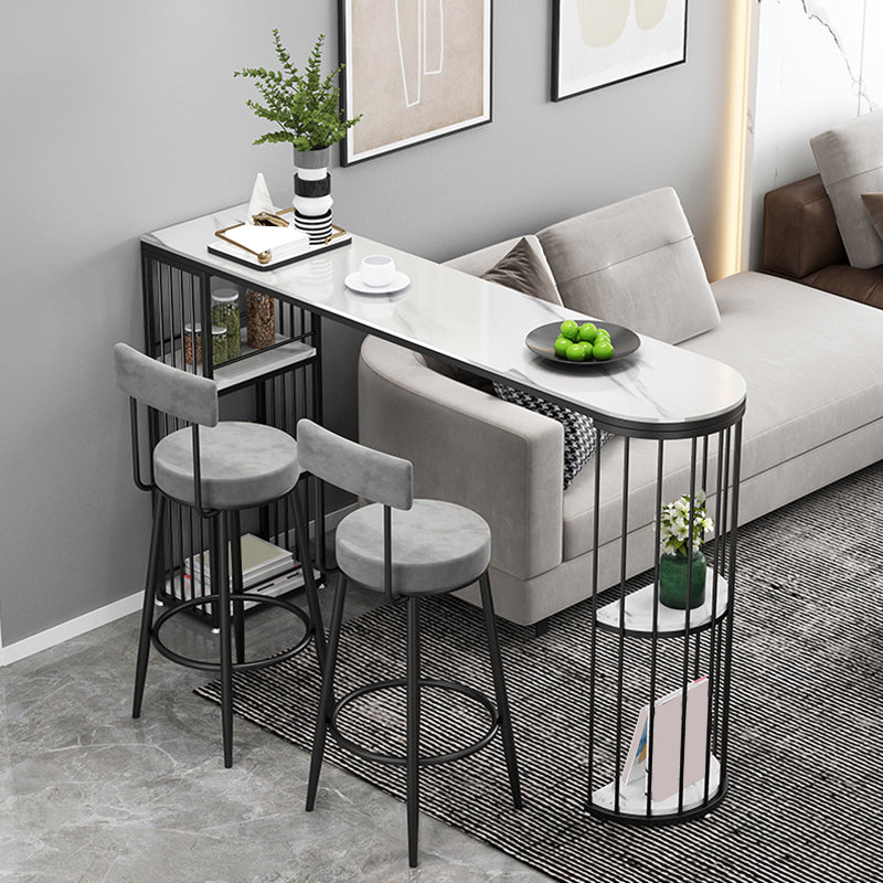 Table de salle à manger moderne en pierre frittée avec base en métal pour cuisine et salon