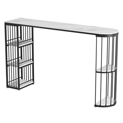 Table de salle à manger moderne en pierre frittée avec base en métal pour cuisine et salon