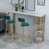 Tavolo da tavolo da bar in marmo in finto rettangolo con scaffali di stoccaggio