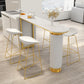 Specialty Bar Table Bar Height Contemporary Pub Table for Indoor White-Gold Without Chairs Clearhalo 'Bar Furniture' 'Bar Tables' 'bar_tables' 'furn' 'furn_bar_tables' 'Furniture' 'Kitchen & Dining Furniture' 6247299