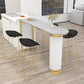 Specialty Bar Table Bar Height Contemporary Pub Table for Indoor 70.9"L x 15.7"W x 41.3"H White-Gold Without Chairs Clearhalo 'Bar Furniture' 'Bar Tables' 'bar_tables' 'furn' 'furn_bar_tables' 'Furniture' 'Kitchen & Dining Furniture' 6247303