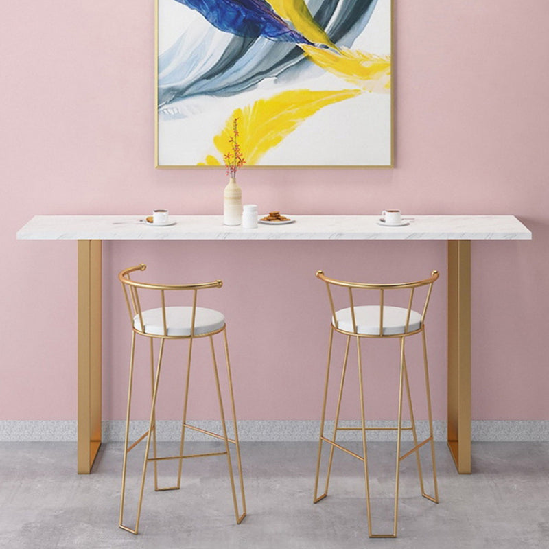Glam Pub Table Rectangle Bar Height Bar Table for Cafe and Breakroom 70.9"L x 15.7"W x 41.3"H Without Chairs Clearhalo 'Bar Furniture' 'Bar Tables' 'bar_tables' 'furn' 'furn_bar_tables' 'Furniture' 'Kitchen & Dining Furniture' 6247326