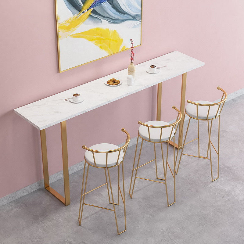 Glam Pub Table Rectangle Bar Height Bar Table for Cafe and Breakroom Without Chairs Clearhalo 'Bar Furniture' 'Bar Tables' 'bar_tables' 'furn' 'furn_bar_tables' 'Furniture' 'Kitchen & Dining Furniture' 6247327