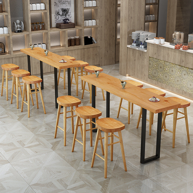 Modern Solid Wood Bar Table Sled Base Dining Table for Kitchen Living Room Coffee Room Clearhalo 'Bar Furniture' 'Bar Tables' 'bar_tables' 'furn' 'furn_bar_tables' 'Furniture' 'Kitchen & Dining Furniture' 6247338