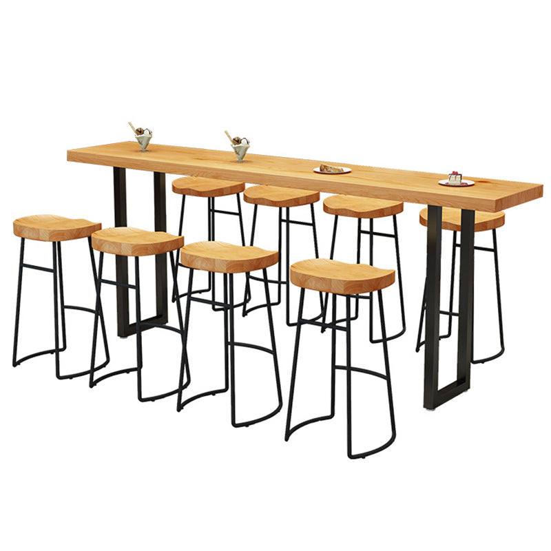 Modern Solid Wood Bar Table Sled Base Dining Table for Kitchen Living Room Coffee Room Without Chairs Clearhalo 'Bar Furniture' 'Bar Tables' 'bar_tables' 'furn' 'furn_bar_tables' 'Furniture' 'Kitchen & Dining Furniture' 6247340
