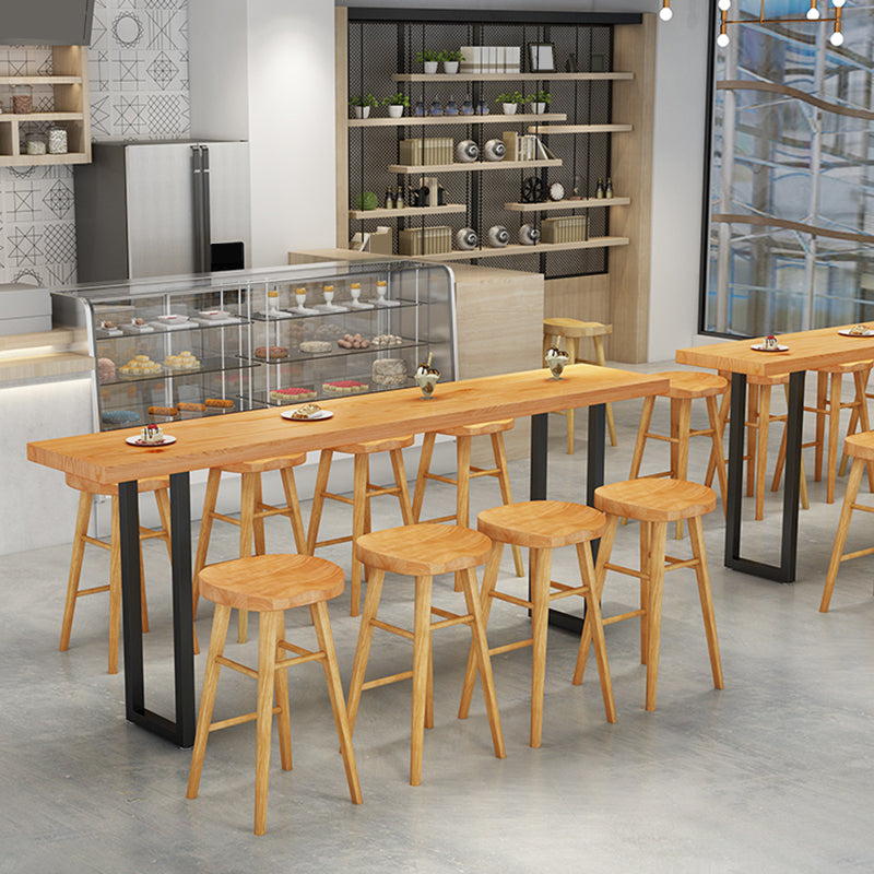 Modern Solid Wood Bar Table Sled Base Dining Table for Kitchen Living Room Coffee Room Clearhalo 'Bar Furniture' 'Bar Tables' 'bar_tables' 'furn' 'furn_bar_tables' 'Furniture' 'Kitchen & Dining Furniture' 6247343