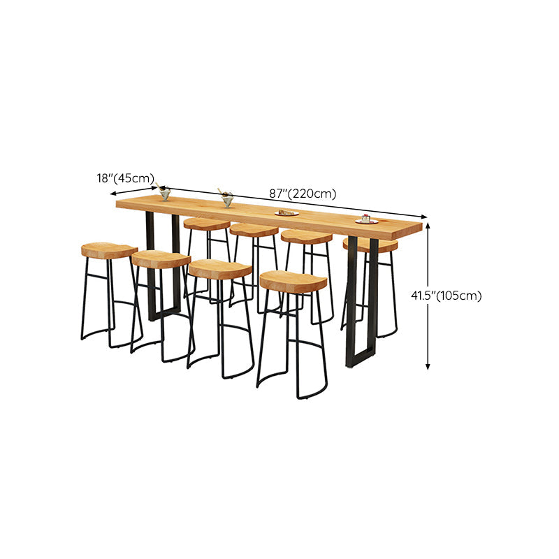 Modern Solid Wood Bar Table Sled Base Dining Table for Kitchen Living Room Coffee Room Clearhalo 'Bar Furniture' 'Bar Tables' 'bar_tables' 'furn' 'furn_bar_tables' 'Furniture' 'Kitchen & Dining Furniture' 6247350