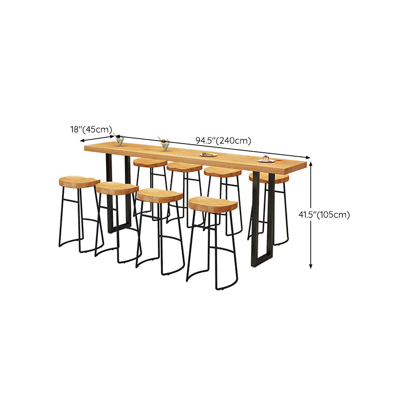 Modern Solid Wood Bar Table Sled Base Dining Table for Kitchen Living Room Coffee Room Clearhalo 'Bar Furniture' 'Bar Tables' 'bar_tables' 'furn' 'furn_bar_tables' 'Furniture' 'Kitchen & Dining Furniture' 6247351