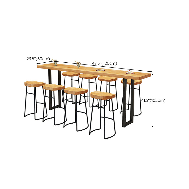 Modern Solid Wood Bar Table Sled Base Dining Table for Kitchen Living Room Coffee Room Clearhalo 'Bar Furniture' 'Bar Tables' 'bar_tables' 'furn' 'furn_bar_tables' 'Furniture' 'Kitchen & Dining Furniture' 6247352