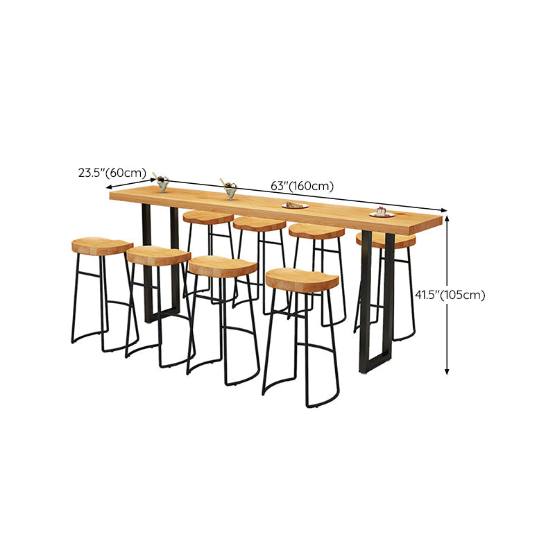 Modern Solid Wood Bar Table Sled Base Dining Table for Kitchen Living Room Coffee Room Clearhalo 'Bar Furniture' 'Bar Tables' 'bar_tables' 'furn' 'furn_bar_tables' 'Furniture' 'Kitchen & Dining Furniture' 6247354