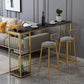 Rectangle Pub Table Glam Style Bar Height Bar Table for Breakroom Black-Gold Without Chairs Clearhalo 'Bar Furniture' 'Bar Tables' 'bar_tables' 'furn' 'furn_bar_tables' 'Furniture' 'Kitchen & Dining Furniture' 6247361