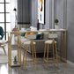 Rectangle Pub Table Glam Style Bar Height Bar Table for Breakroom 63"L x 15.7"W x 41.3"H White-Gold Without Chairs Clearhalo 'Bar Furniture' 'Bar Tables' 'bar_tables' 'furn' 'furn_bar_tables' 'Furniture' 'Kitchen & Dining Furniture' 6247362
