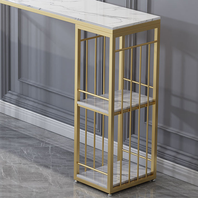 Rectangle Pub Table Glam Style Bar Height Bar Table for Breakroom Clearhalo 'Bar Furniture' 'Bar Tables' 'bar_tables' 'furn' 'furn_bar_tables' 'Furniture' 'Kitchen & Dining Furniture' 6247365