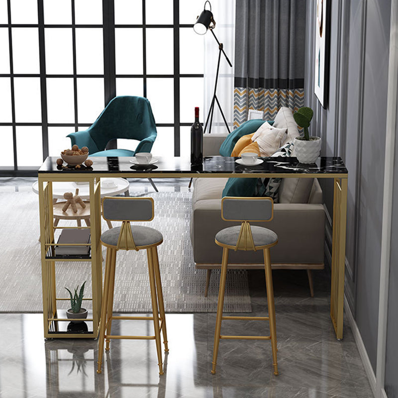 Rectangle Pub Table Glam Style Bar Height Bar Table for Breakroom Clearhalo 'Bar Furniture' 'Bar Tables' 'bar_tables' 'furn' 'furn_bar_tables' 'Furniture' 'Kitchen & Dining Furniture' 6247366