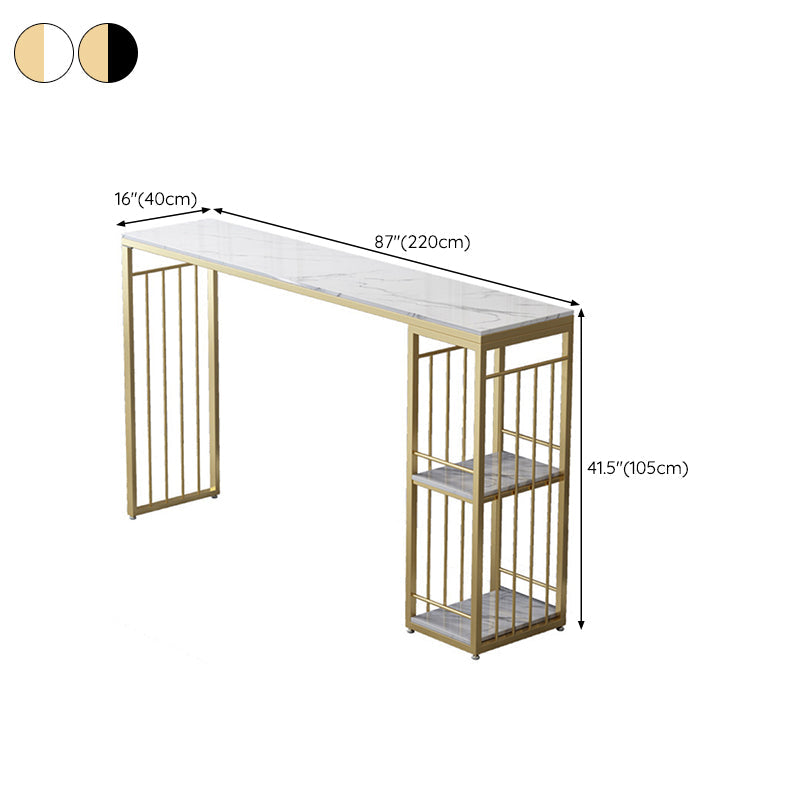 Rectangle Pub Table Glam Style Bar Height Bar Table for Breakroom Clearhalo 'Bar Furniture' 'Bar Tables' 'bar_tables' 'furn' 'furn_bar_tables' 'Furniture' 'Kitchen & Dining Furniture' 6247373
