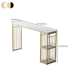 Rectangle Pub Table Glam Style Bar Height Bar Table for Breakroom