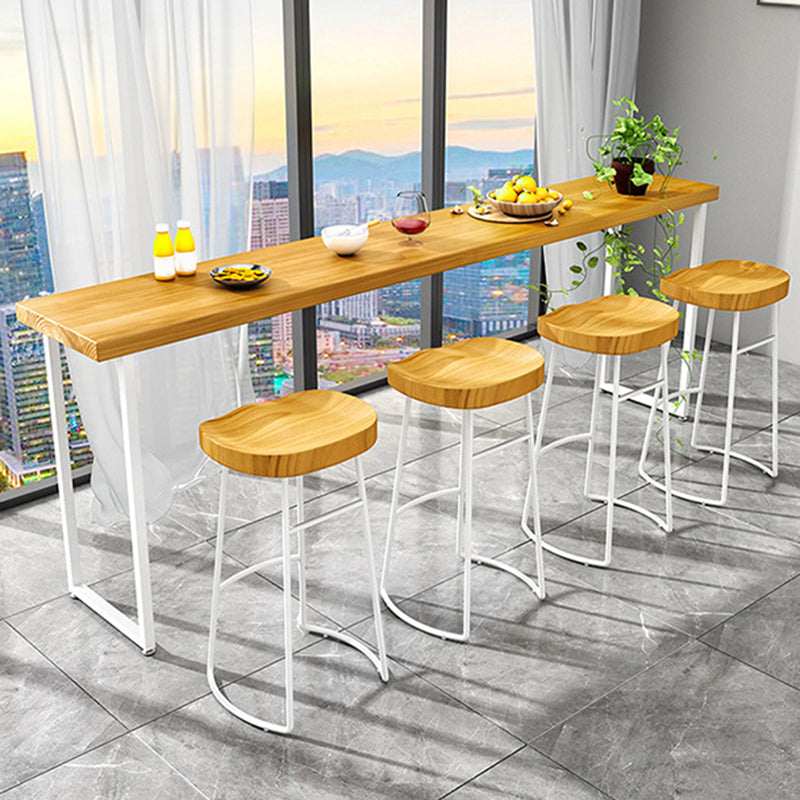 Rectangle Bar Table Bar Height Contemporary Solid Wood Pub Table for Indoor Clearhalo 'Bar Furniture' 'Bar Tables' 'bar_tables' 'furn' 'furn_bar_tables' 'Furniture' 'Kitchen & Dining Furniture' 6247382