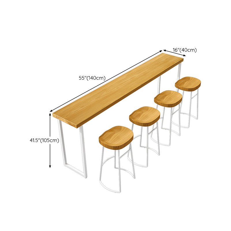 Rectangle Bar Table Bar Height Contemporary Solid Wood Pub Table for Indoor Clearhalo 'Bar Furniture' 'Bar Tables' 'bar_tables' 'furn' 'furn_bar_tables' 'Furniture' 'Kitchen & Dining Furniture' 6247385