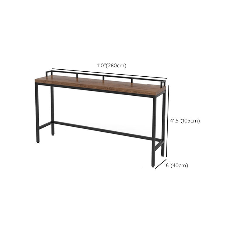 Modern 41.3"H Bar Table Black Iron Solid Wood Dining Table for Outdoor Clearhalo 'Bar Furniture' 'Bar Tables' 'bar_tables' 'furn' 'furn_bar_tables' 'Furniture' 'Kitchen & Dining Furniture' 6247418
