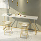 Mesa Glam con altura de barra y base dorada Mesa de bar con tablero de 41,3 pulgadas de altura