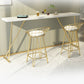 Mesa Glam con altura de barra y base dorada Mesa de bar con tablero de 41,3 pulgadas de altura