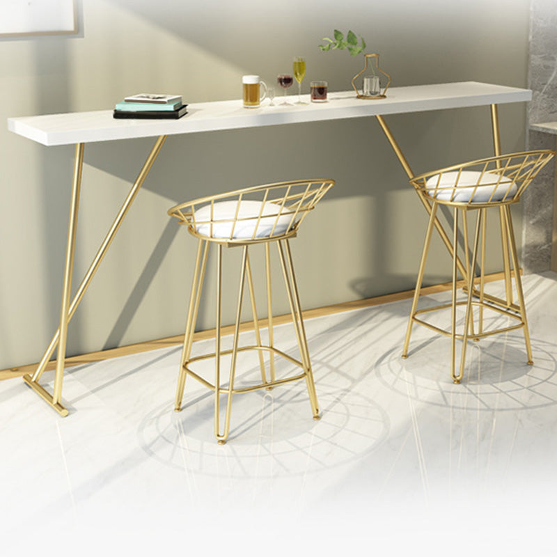 Mesa Glam con altura de barra y base dorada Mesa de bar con tablero de 41,3 pulgadas de altura