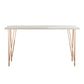 Glam Bar-height Table with Metal Base 41.3-inch Height Table Top Bar Table for Patio White Without Chairs Clearhalo 'Bar Furniture' 'Bar Tables' 'bar_tables' 'furn' 'furn_bar_tables' 'Furniture' 'Kitchen & Dining Furniture' 6247464