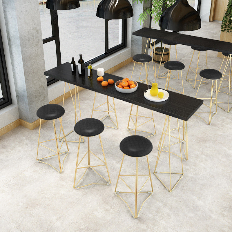 Glam Bar-height Table with Metal Base 41.3-inch Height Table Top Bar Table for Patio Clearhalo 'Bar Furniture' 'Bar Tables' 'bar_tables' 'furn' 'furn_bar_tables' 'Furniture' 'Kitchen & Dining Furniture' 6247466