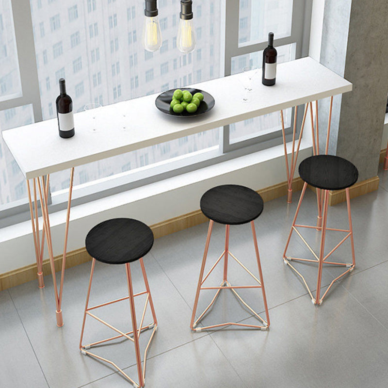 Glam Bar-height Table with Metal Base 41.3-inch Height Table Top Bar Table for Patio Clearhalo 'Bar Furniture' 'Bar Tables' 'bar_tables' 'furn' 'furn_bar_tables' 'Furniture' 'Kitchen & Dining Furniture' 6247471