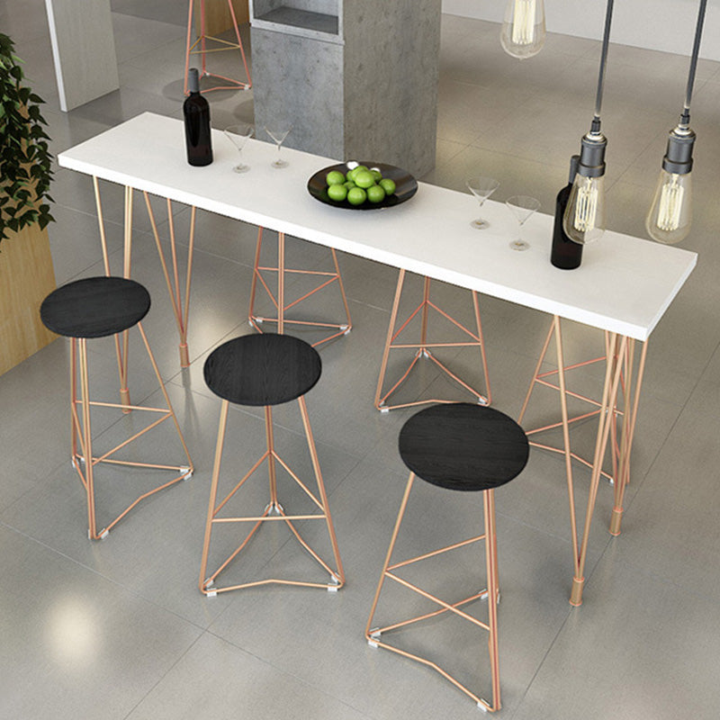 Glam Bar-height Table with Metal Base 41.3-inch Height Table Top Bar Table for Patio Clearhalo 'Bar Furniture' 'Bar Tables' 'bar_tables' 'furn' 'furn_bar_tables' 'Furniture' 'Kitchen & Dining Furniture' 6247475