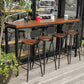 Table moderne à hauteur de bar avec base noire Table de bar de 39 pouces de hauteur