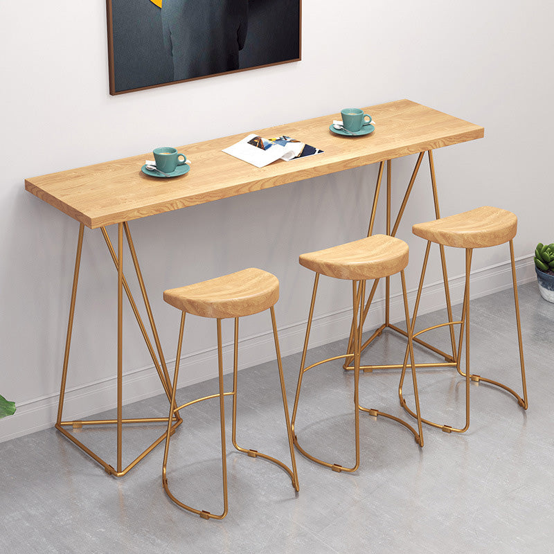 Glam Bar-height Table 41.3-inch Height Table for Living Room 63"L x 15.7"W x 41.3"H Without Chairs Clearhalo 'Bar Furniture' 'Bar Tables' 'bar_tables' 'furn' 'furn_bar_tables' 'Furniture' 'Kitchen & Dining Furniture' 6247506