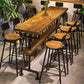Mesa de bar moderna con altura de pub, mesa de bar rectangular con base negra